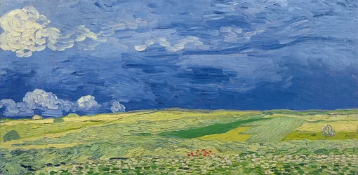 Campos de trigo bajo nubes de tormenta, 1890